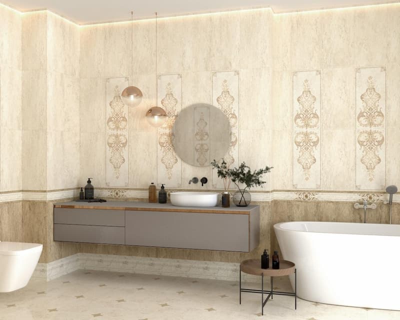 کاشی حمام رنگ بژ مناسب فضاهای کوچک و بزرگ
